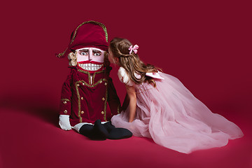 Image showing The beauty ballerina who holding a nutcracker