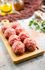 Image showing raw meatballs