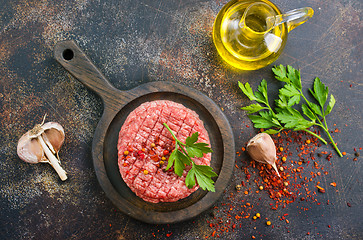 Image showing raw cutlets for burger