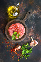 Image showing raw cutlets for burger