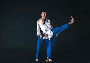 Image showing The karate girl with black belt