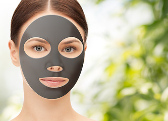 Image showing beautiful young woman with hydrogel mask on face