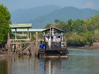 Image showing Boat on canal at Kadan Kyun, Myanmar