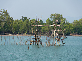 Image showing Fish trap on Kala Island, Myanmar