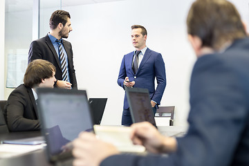 Image showing Corporate business team office meeting.