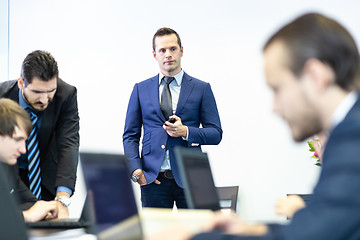 Image showing Corporate business team office meeting.