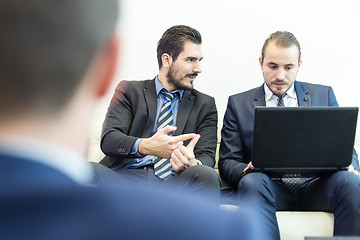 Image showing Corporate business team and manager at business meeting.