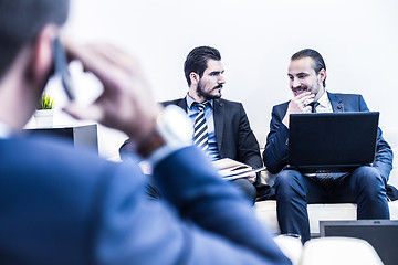 Image showing Corporate business team and manager at business meeting.