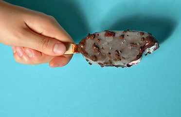 Image showing Holding Bite Ice Cream