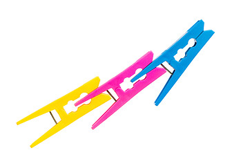 Image showing Color clothespin on white 