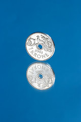 Image showing Coin on blue