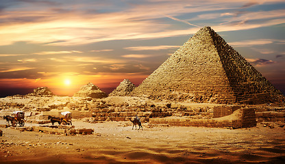 Image showing Pyramid in desert