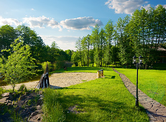 Image showing Footpath on meadow