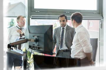 Image showing Corporate businessteam working in modern office.