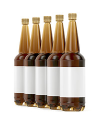 Image showing Beer bottles with blank labels 