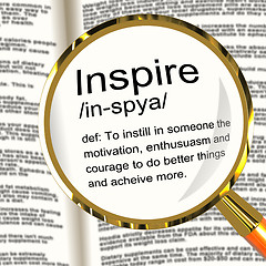 Image showing Inspire Definition Magnifier Showing Motivation Encouragement An