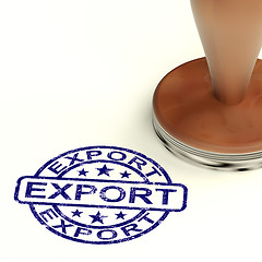 Image showing Export Stamp Showing Global Distribution And Shipping