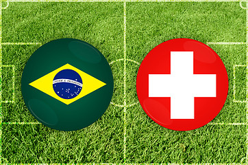 Image showing Brazil vs Switzerland football match