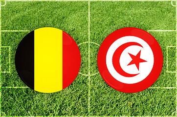 Image showing Belgium vs Tunisia football match