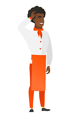 Image showing Young african-american chef cook in uniform.