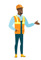 Image showing Builder with arm out in a welcoming gesture.