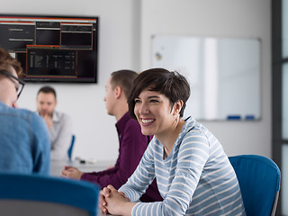 Image showing Business Team At A Meeting at modern office building