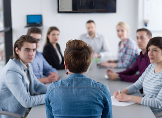 Image showing Business Team At A Meeting at modern office building