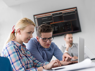 Image showing Business Team At A Meeting at modern office building