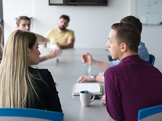 Image showing Business Team At A Meeting at modern office building