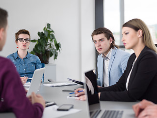 Image showing Business Team At A Meeting at modern office building