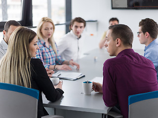 Image showing Business Team At A Meeting at modern office building