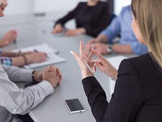 Image showing Business Team At A Meeting at modern office building