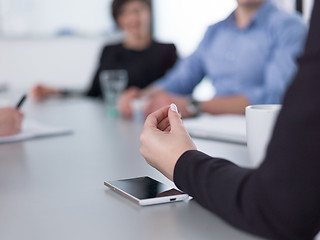 Image showing Business Team At A Meeting at modern office building