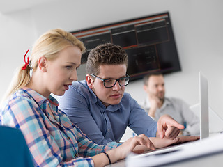 Image showing Business Team At A Meeting at modern office building