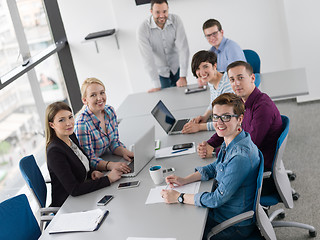 Image showing Business Team At A Meeting at modern office building