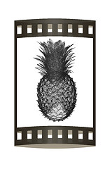 Image showing Pineapple isolated on white background.3d illustration. The film