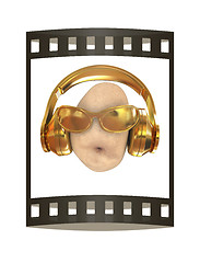 Image showing potato with sun glass and headphones front \