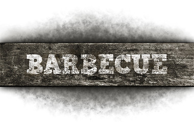Image showing barbecue text on wood