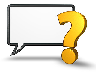 Image showing speech bubble and question mark