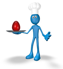 Image showing cook and plate with egg