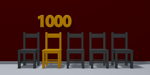 Image showing number One Thousand and row of chairs