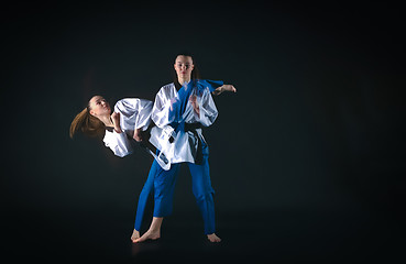 Image showing The karate girl with black belt