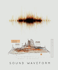 Image showing Graphic musical equalizer, sound waves, on a light gray background