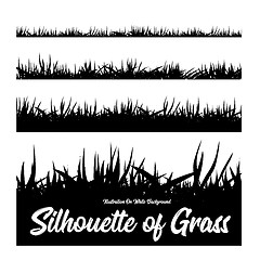 Image showing Silhouette of grass of different heights