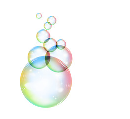Image showing Rainbow soap bubble on a white background. Vector illustration
