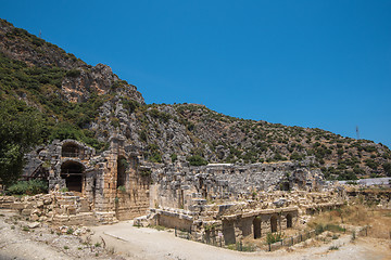 Image showing Ancient lycian Myra rock tomb