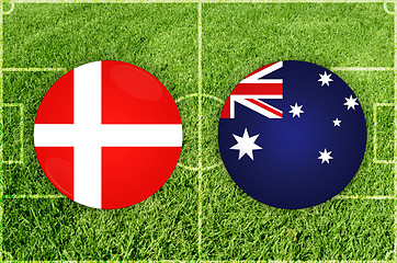 Image showing Denmark vs Australia football match