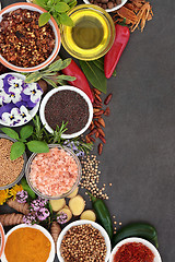 Image showing Herb and Spice Abstract Border