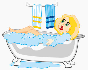 Image showing Girl takes bathroom