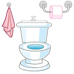 Image showing Bowl and toilet paper